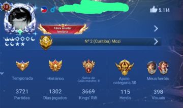 Conta Honor of kings honra 10