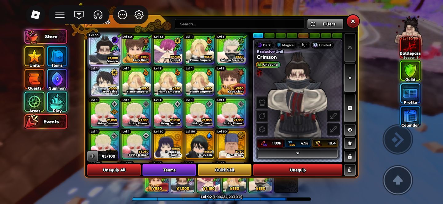 Conta de Anime Expeditions com 5 unbounds!!!