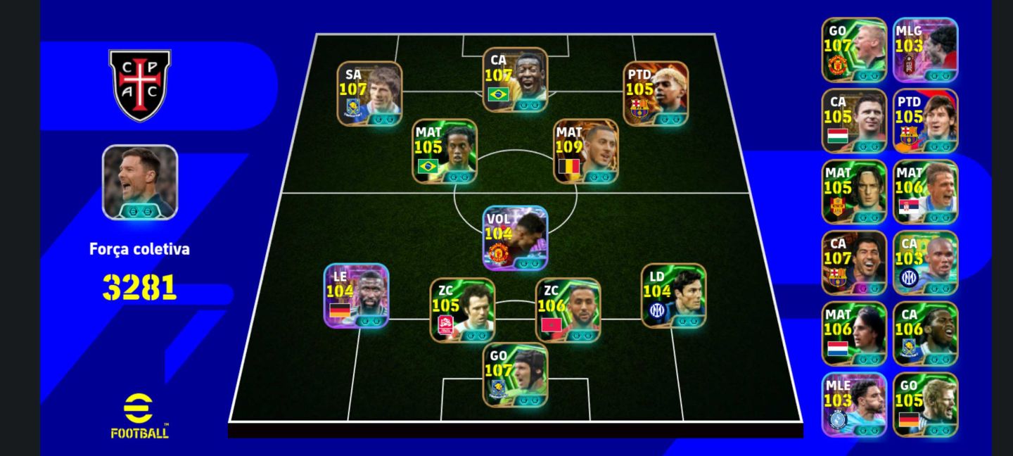 CONTA EFOOTBALL PRA SAIR AGORA, PELE 108, YAMAL 108 BIG TIME, HAZZARD 109, zola