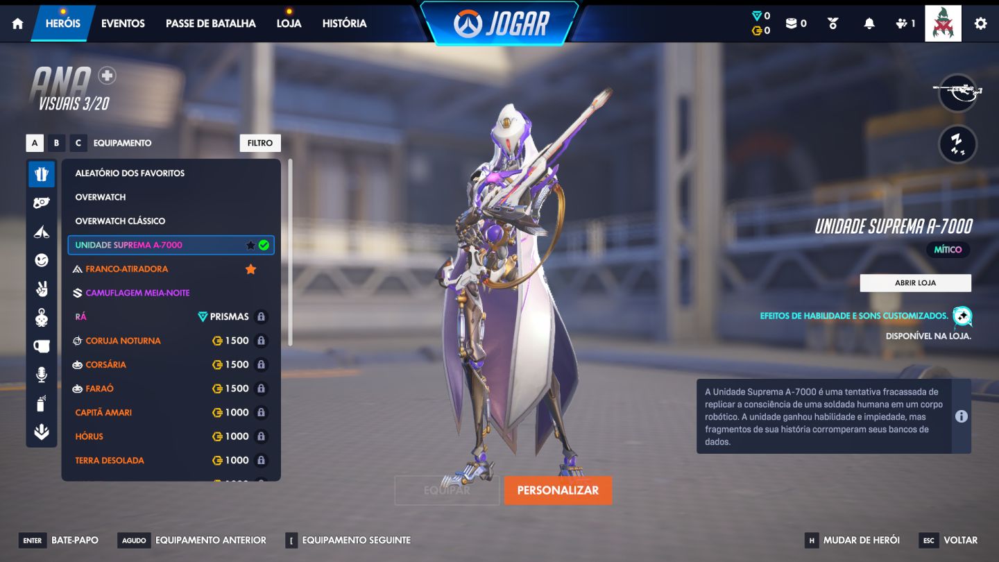 Conta Overwatch 2 | Várias skins lendarias | + 2 Skins Miticas