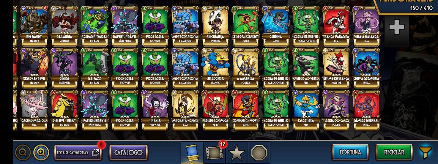 CONTA NO SKULLGIRLS LEVEL 74