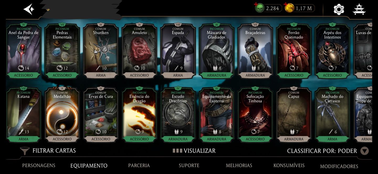 CONTA MK MOBILE - 18 DIAMANTES (RAIN F4, LIU KANG) + 200 CRISTAIS DRAGÃO.