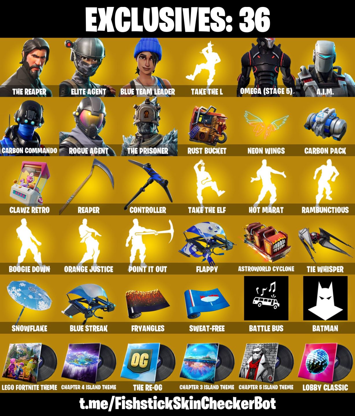 Conta Fortnite com The Reaper | Elite Agent | Blue Team Leader e 68 Skins
