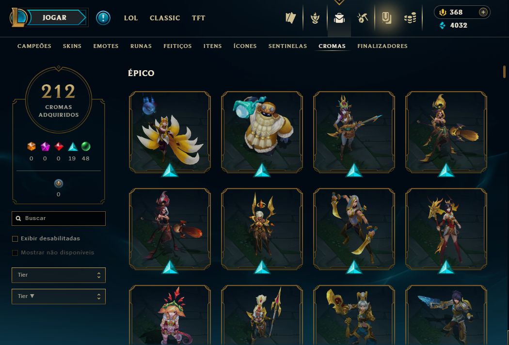 CONTA LOL DE 2017 / 876 SKINS / NIVEL 355 / 619 ICONES