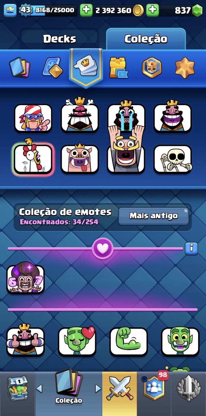 Conta Clash Royale 2019 / 8400 Troféus / Nível 43 / E muito mais!