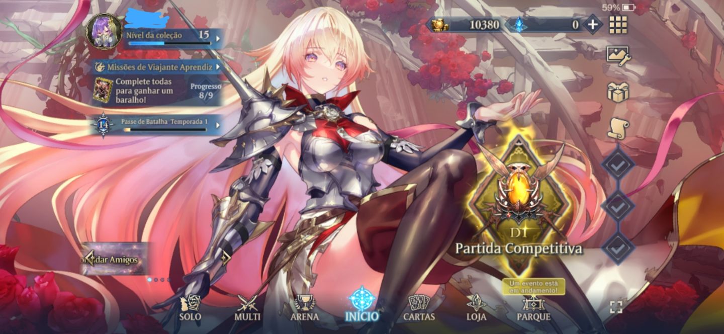 Conta convidado (guest) de shadowverse latino América level 15 com 130+ cards