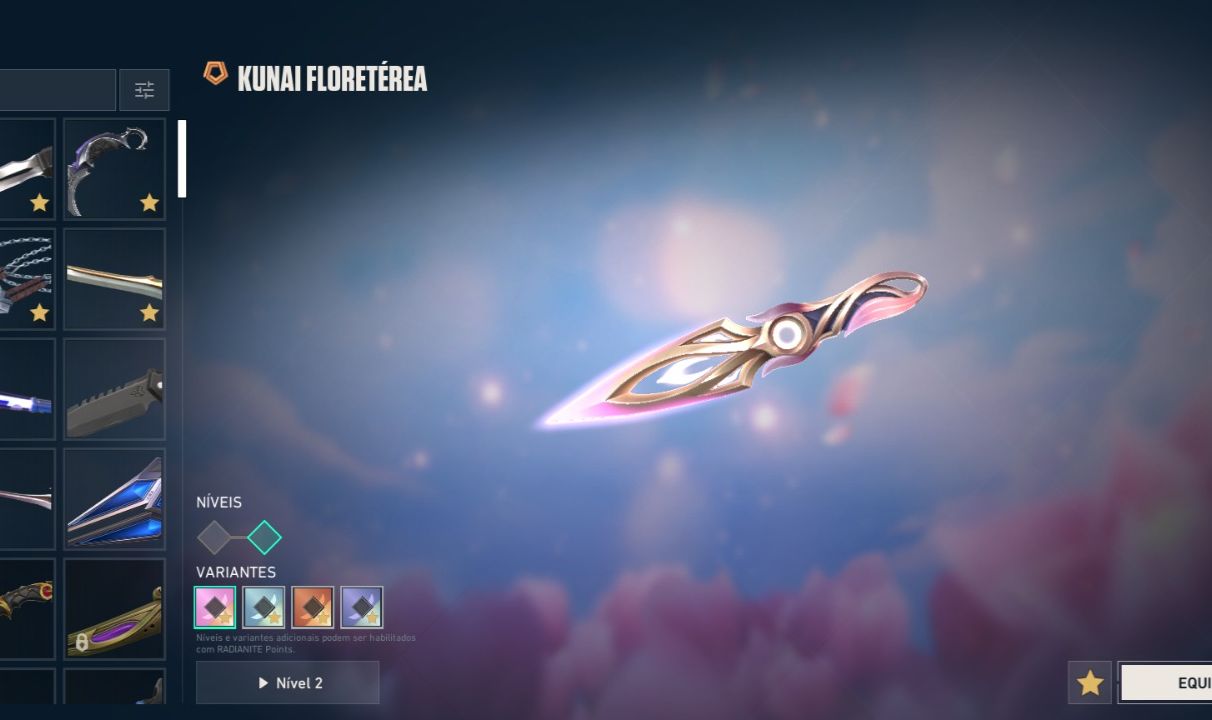 CONTA DE VALORANT COM MUITAS SKINS DE FACA + VANDAL + SHERIFF
