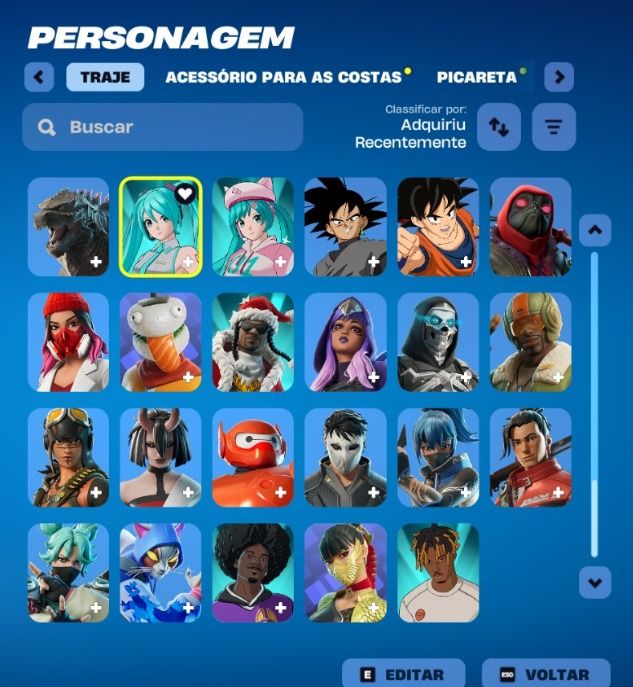 Conta Fortnite com umas skin, vários passes (muitas skins de anime)