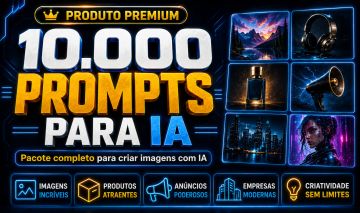 10.000 Prompts de Imagens para IA | ChatGPT + Midjourney + Leonardo