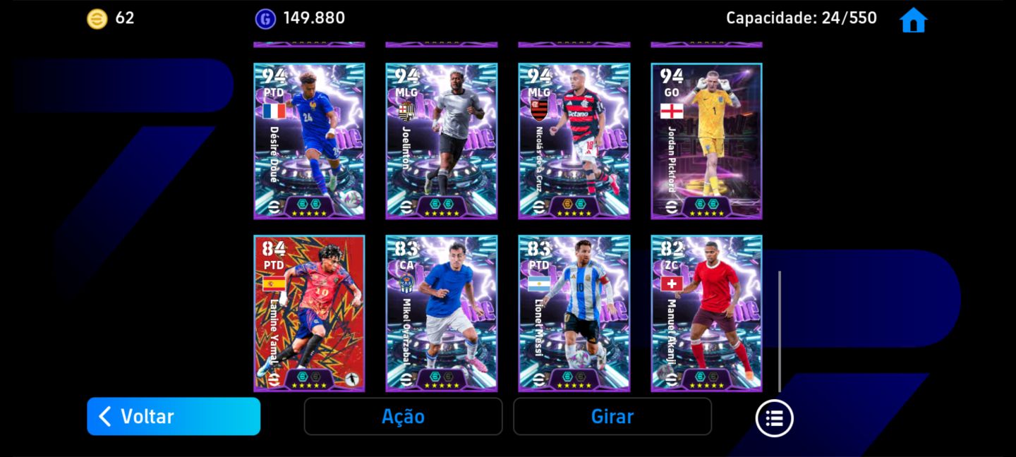 Conta de efootball completinha do Buffon e Hazard