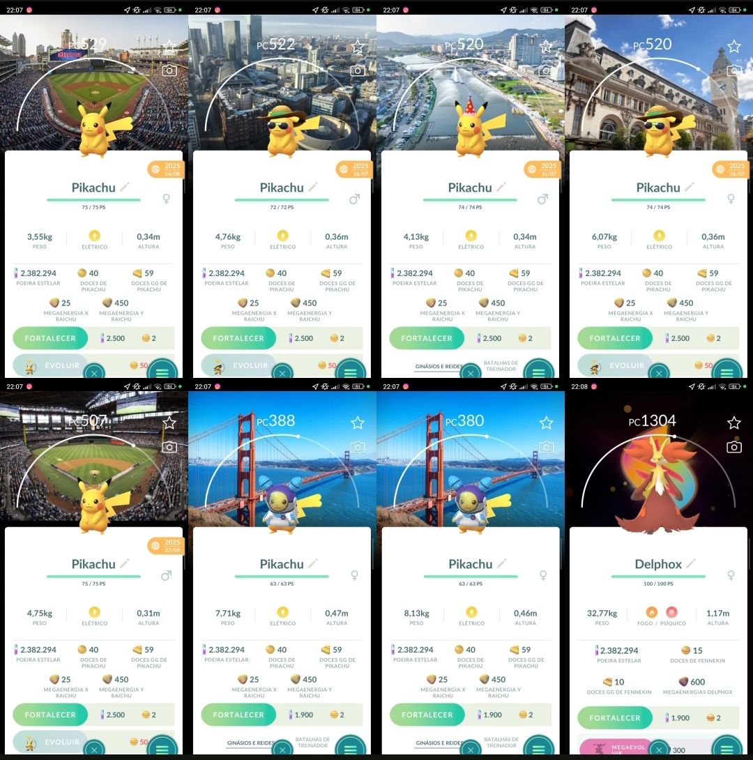 LV 68 |123 Lendários| 79 Brilhantes (Shiny), 11 Míticos, 119 Evento, 34 BG A099