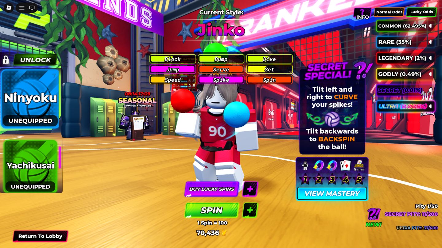 CONTA ANTIGA PARADA DE VOLLEYBALL LEGENDS LVL 200+ COM MAIS DE 6 SECRETS