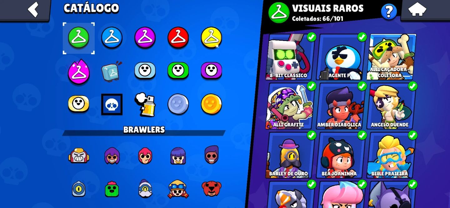 TODOS OS BRAWLERS, 2019, 250 SKINS, 33 FULL