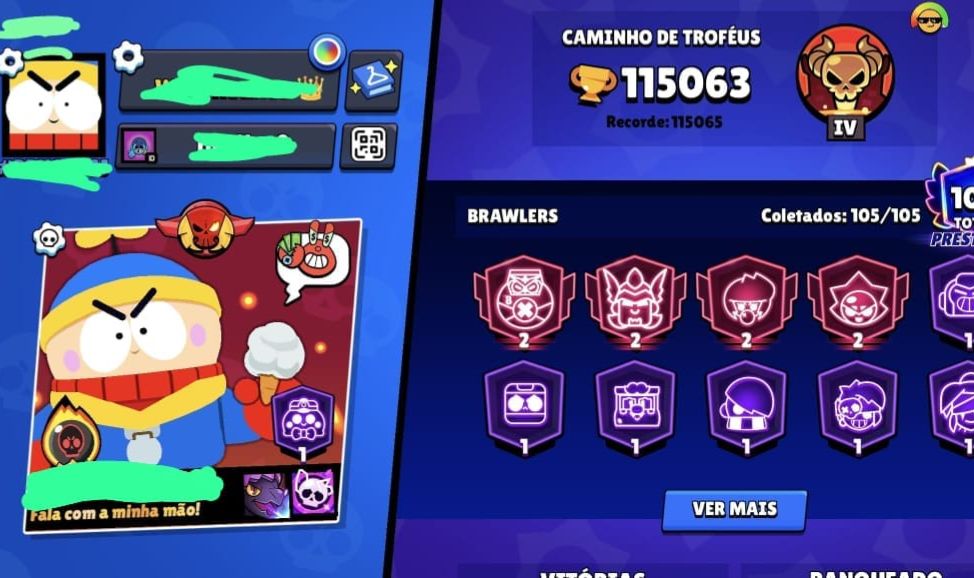 CONTA DE BRAWL STARS COM 115K DE TROFÉUS!!!