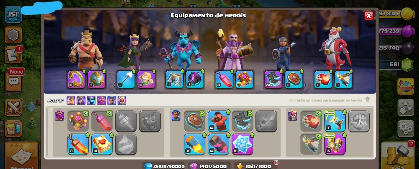 CONTA COC CV16 NÍVEL 151 | 1.737 MEDALHAS DA LIGA | 140