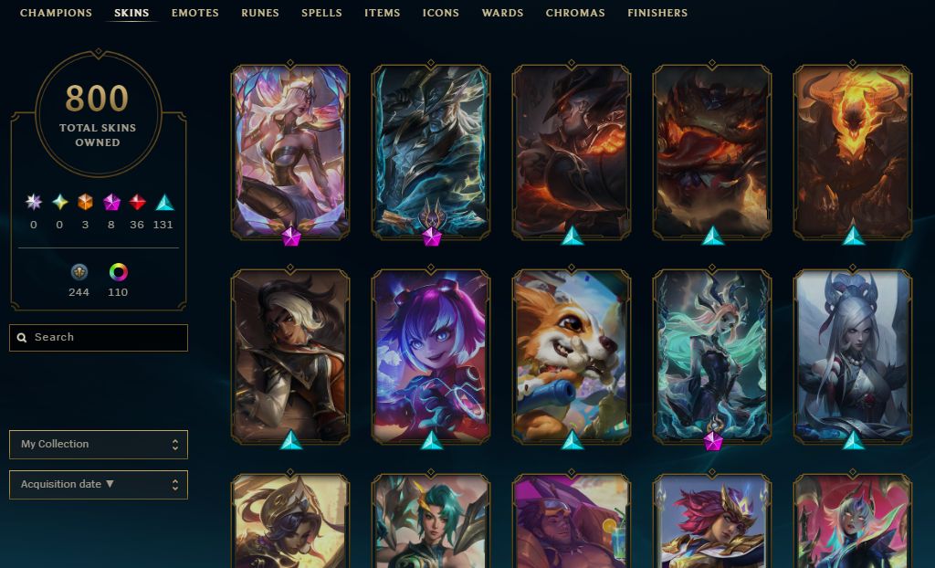 Conta extremamente rara com todas as bordas raras e skins bugadas