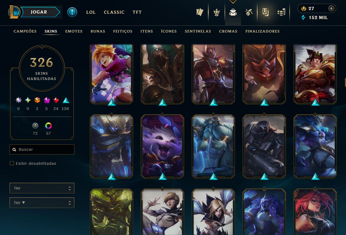 CONTA UNRANKED - 326 SKIN - FULL CHAMP + PREÇO BAIXISSIMO! - 100% SEGURA!
