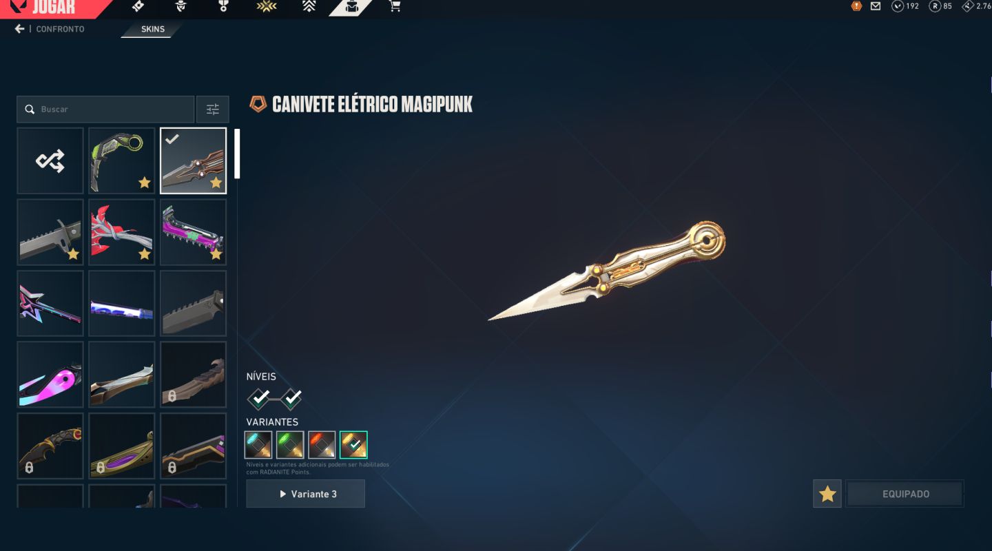 Conta Valorant ascendente 3 com 5 facas e varias outras skins de armas