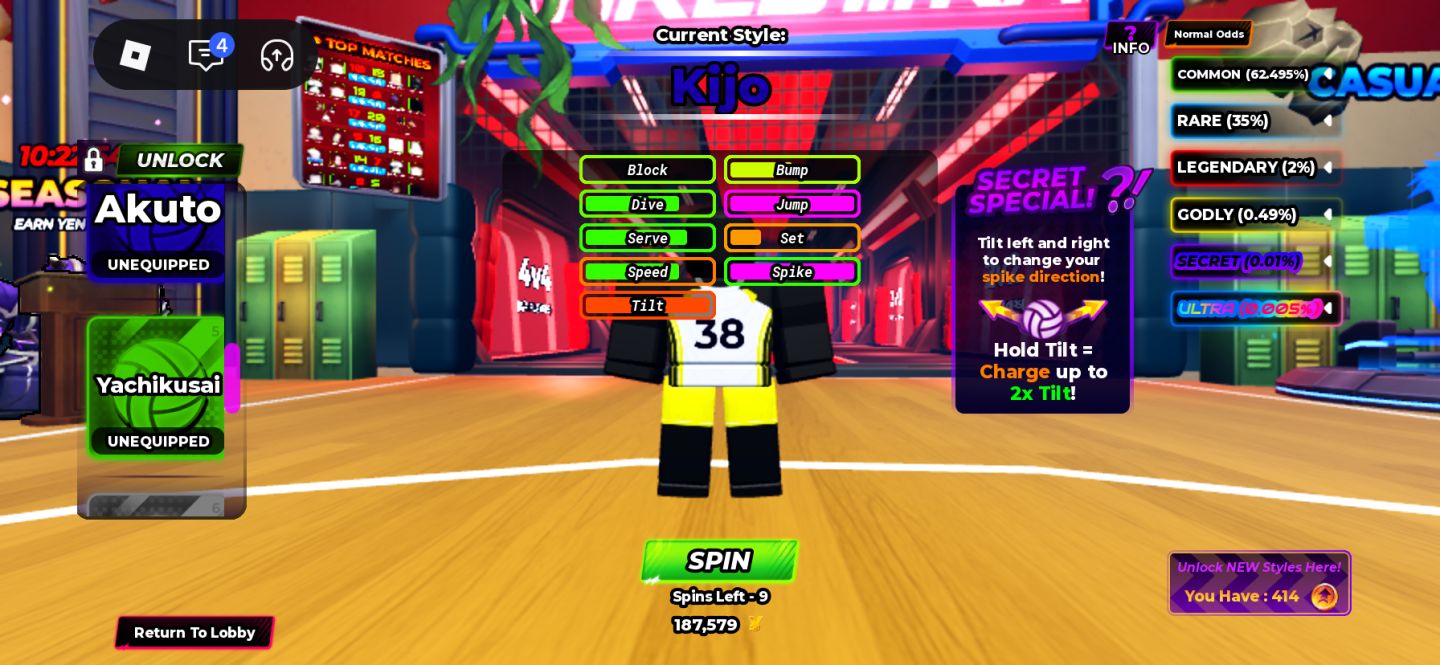 CONTA VOLLEYBALL LEGENDS ENCHO OG + KIJO OG + MIKAGE + AKUTO + 414 GIROS