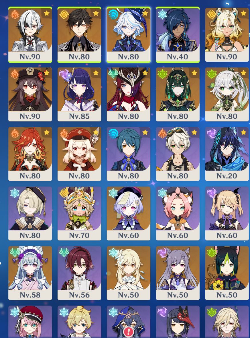 CONTA GENSHIN | ARLECCHINO+ HU TAO+ XILONEN C1 | RAIDEN FURINA NAHIDA MAVUIKA