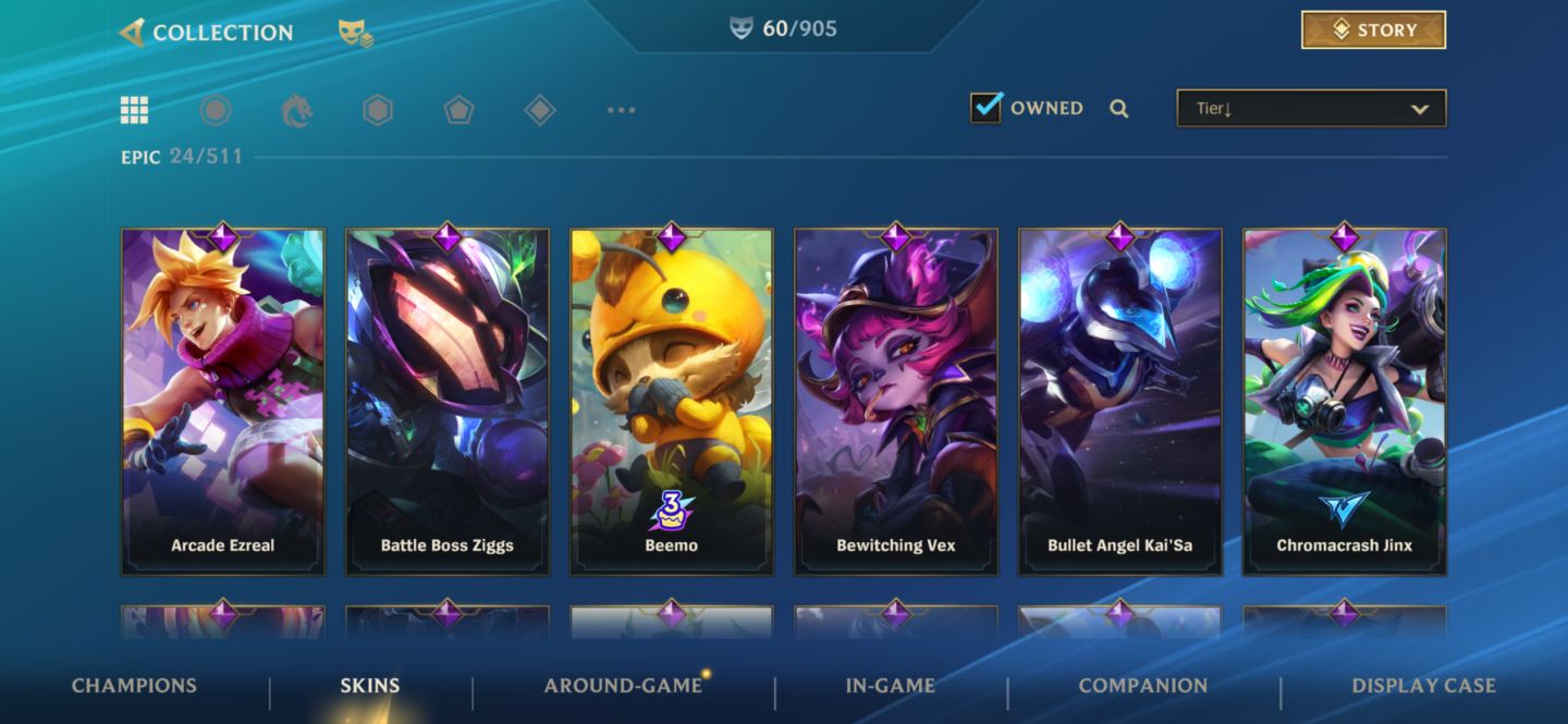 Conta Wild Rift Diamante com 60 Skins