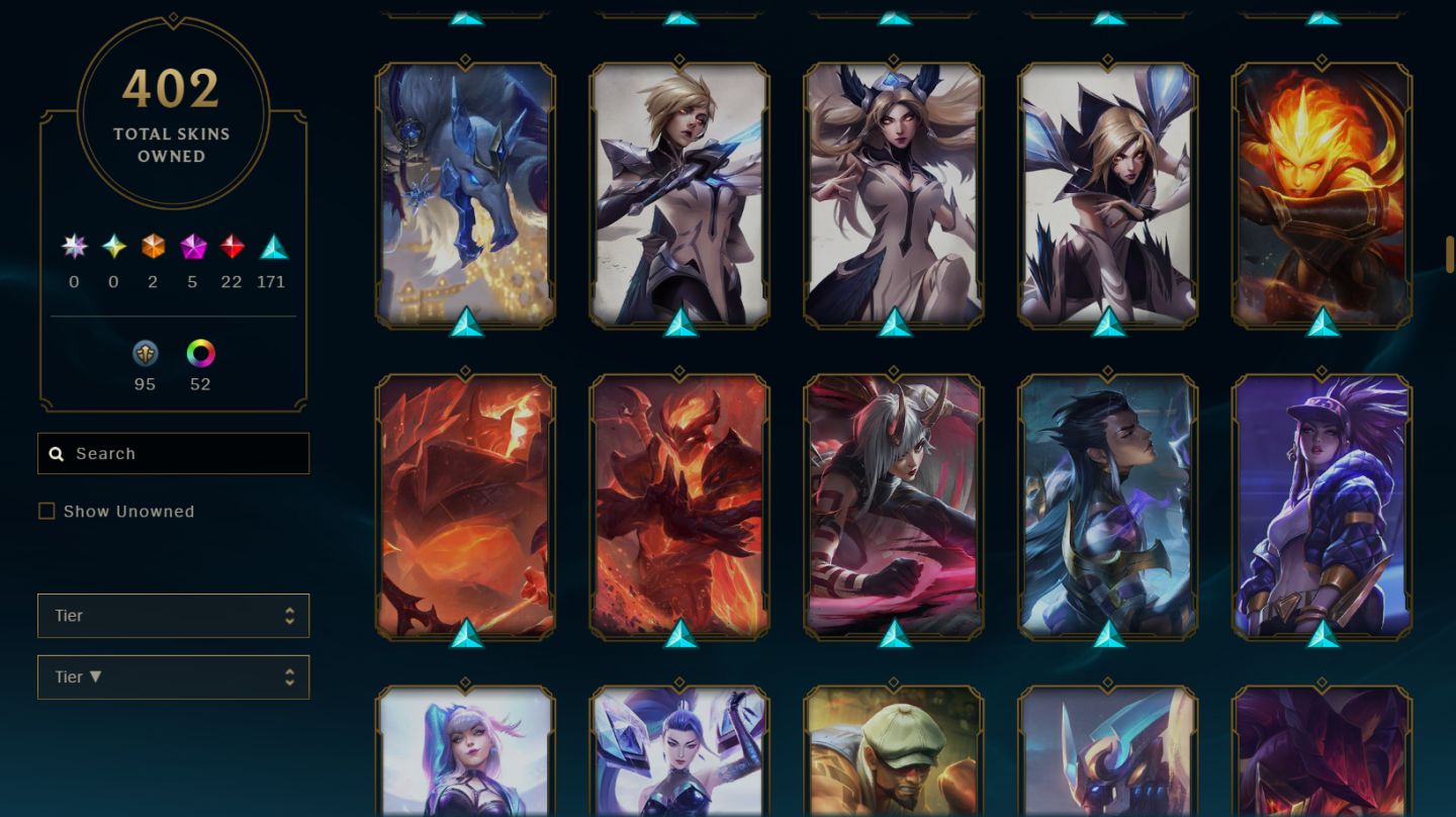 Conta League Of Legends, 402 skins +skins tft, emerald 3, Level 489