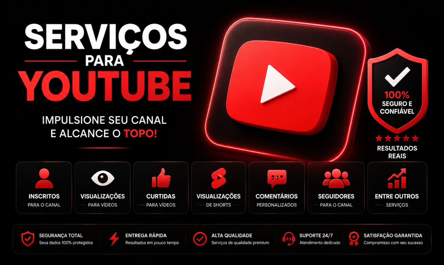 SERVIÇOS COMPLETOS PARA YOUTUBE