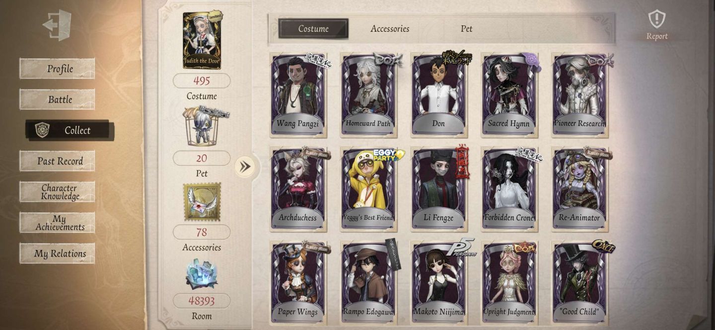 Conta identity V várias skins S (Judith the Dove)