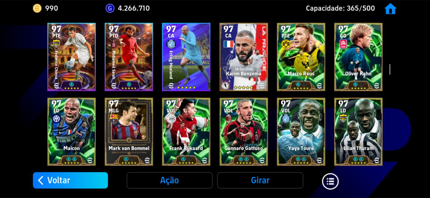 CONTA DE EFOOTBALL MOBILE COMPLETA
