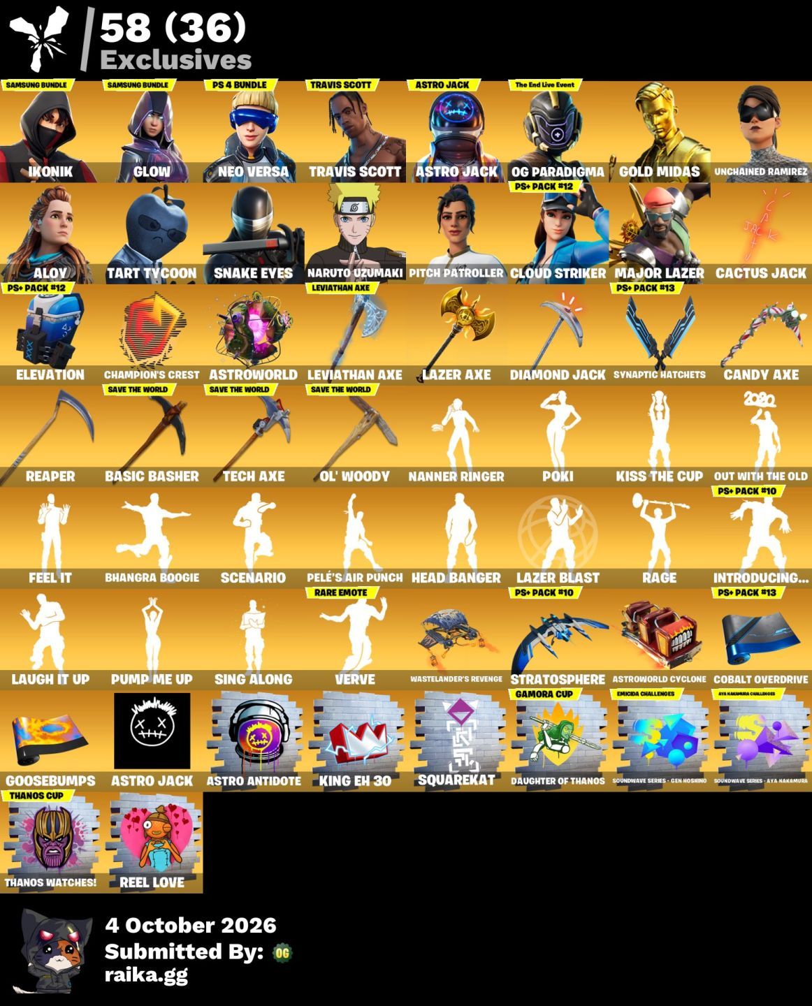 CONTA DE FORTNITE 900 SKINS | TRAVIS SCOTT | IKONIK | GLOW | INDIGO KUNO