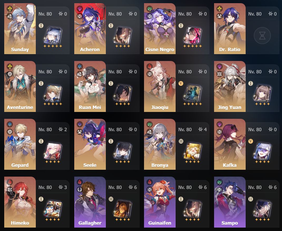 Conta Honkai Star Rail com 37 T5 + 3 Moedas de Troca