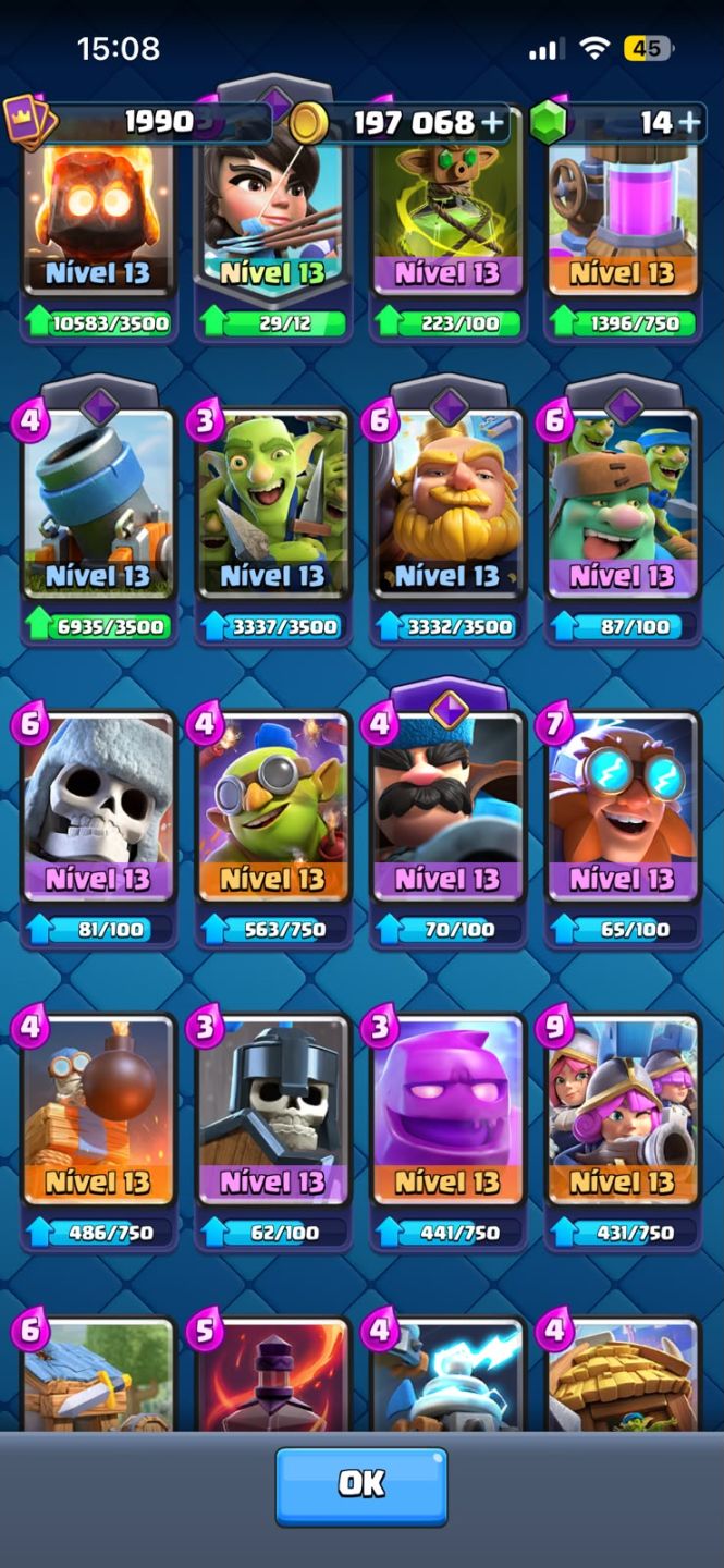 CONTA CLASH ROYALE 14.000 - END GAME