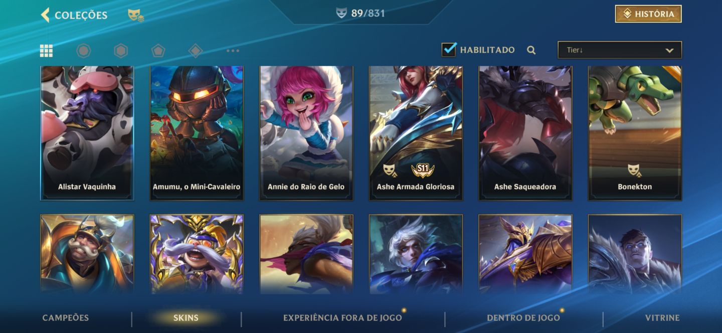 Conta de lol wild rift 2 skins mística, e 11 lendária, quase todos os bonecos