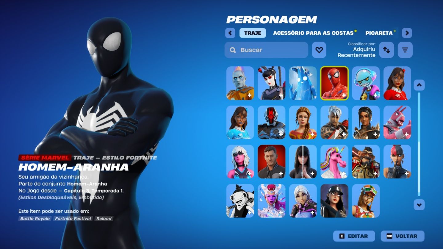 CONTA DE FORTNITE COM 45 SKINS | Spider-Man | PROMOÇÃO!