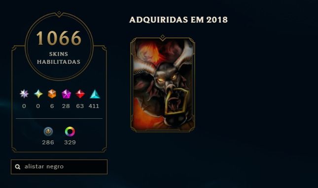 Conta Lol 2012 com BLACK ALISTAR, ALL PAX / 1066 Skins / Nivel 478 / 541 Icones