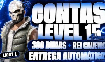 CONTA LV15 COM 300 DIAMANTES + SKIN REI CAVEIRA + TROCA NICK + BRINDE