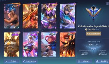 CONTA MOBILE LEGENDS À VENDA para plays Magos e suporte! main aqui e a pharsa