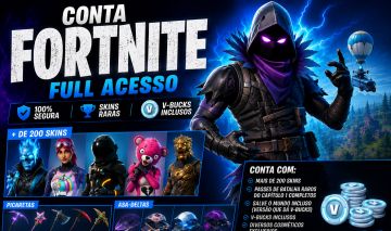 CONTA FORTNITE RARA +200 SKINS, SALVE O MUNDO(COM V- BUCKS)