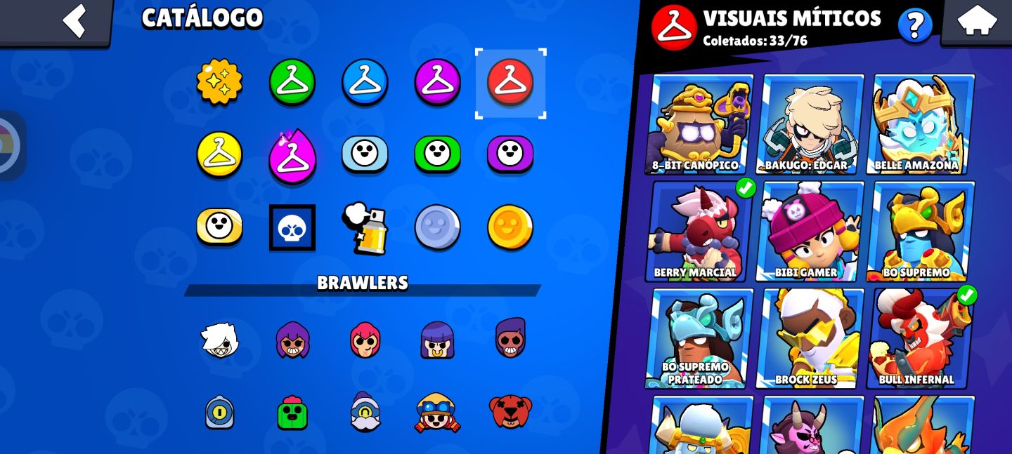 (RARA!)CONTA BRAWL STARS COM 88K, 480 SKINS, 6 ANOS E COSMÉTICOS EXCLUSIVOS