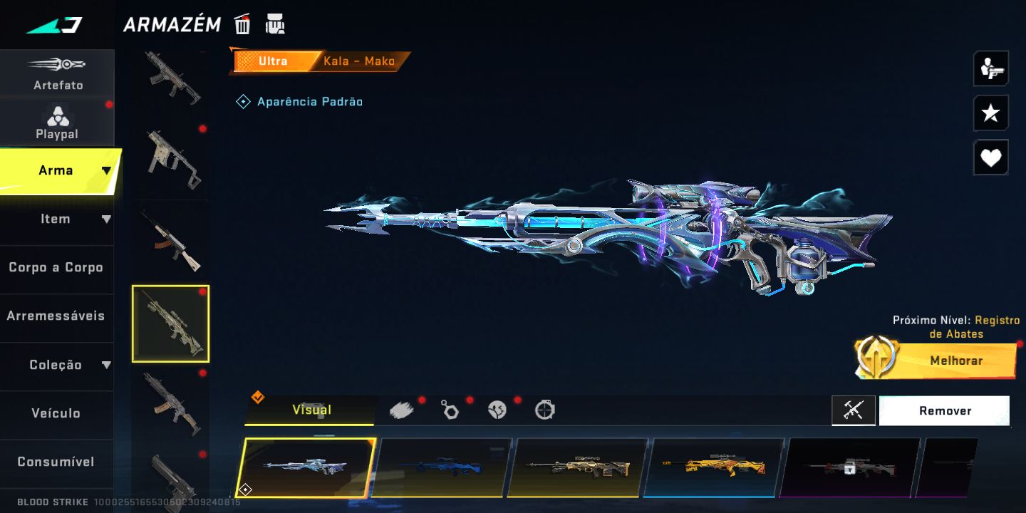 Conta de Blood Strike com armas eternas e facas ultras