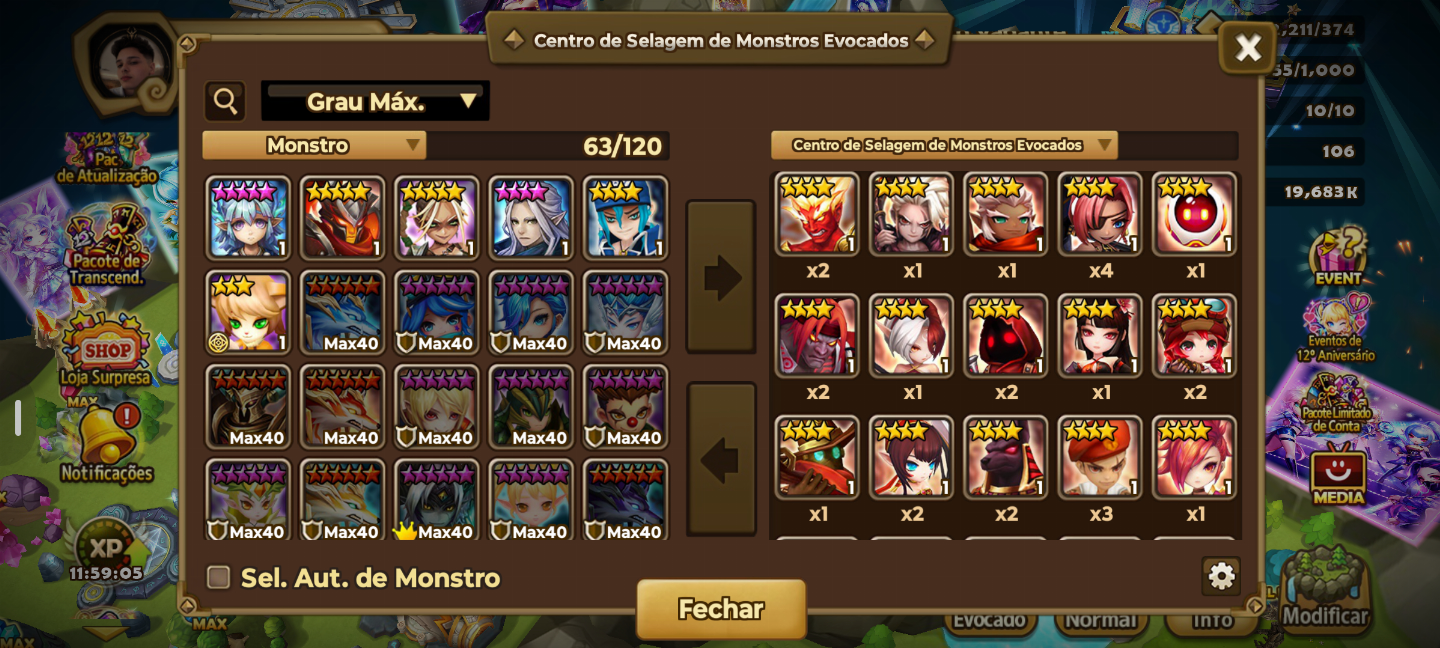 Conta Iniciante Summoners Wars 2 LD NAT Lucifer + Seimei com Leo