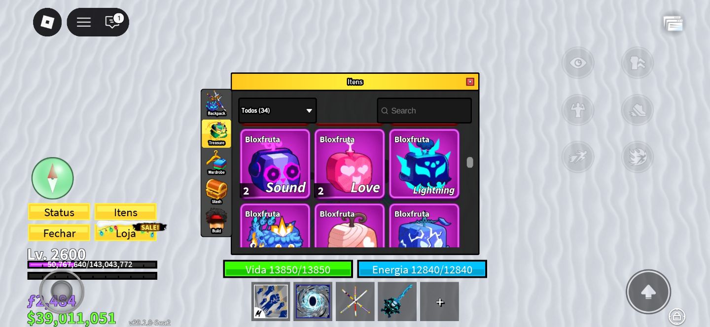 Conta Blox Fruits FULL ENDGAME Dark Blade + V4 FULL + Frutas Raras.
