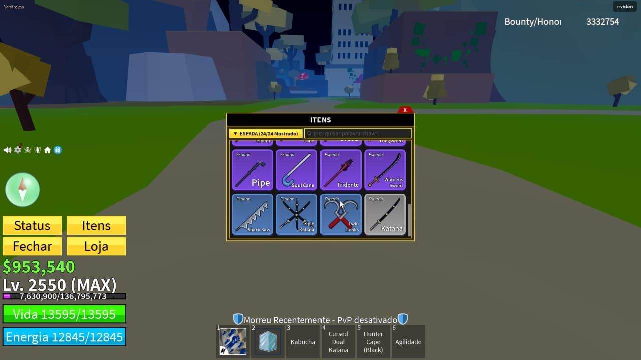 Conta de Roblox(com skins) - Blox Fruits, level max, cdk, gamepass,control e +
