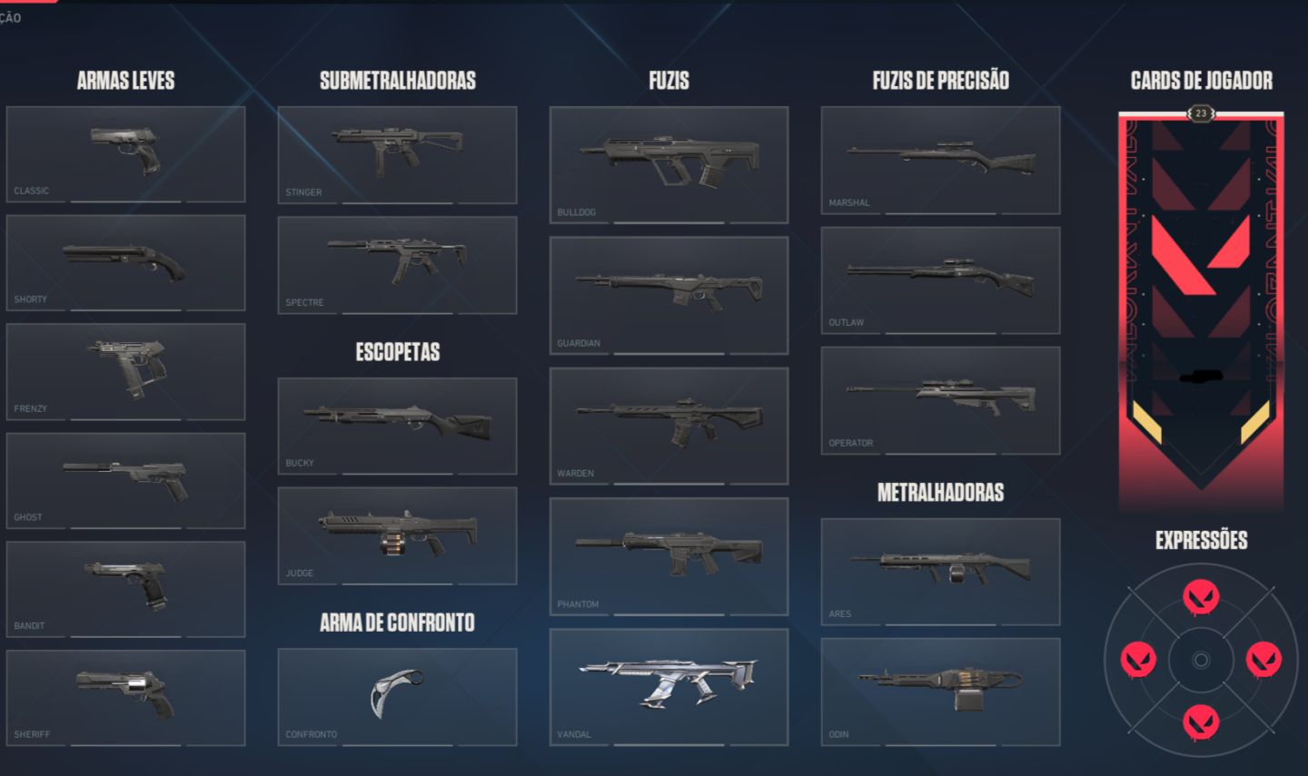 CONTA VALORANT COM VANDAL KURONAMI E KARAMBIT ION