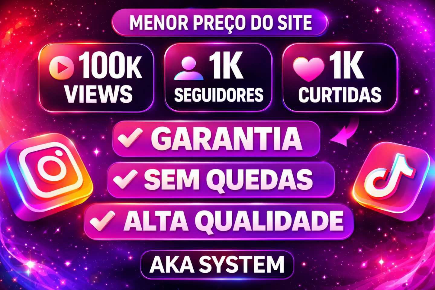 SEGUIDORES INSTAGRAM, TIKTOK, YOUTUBE E ETC... CURTIDAS E VIEWS - MENOR PREÇO!