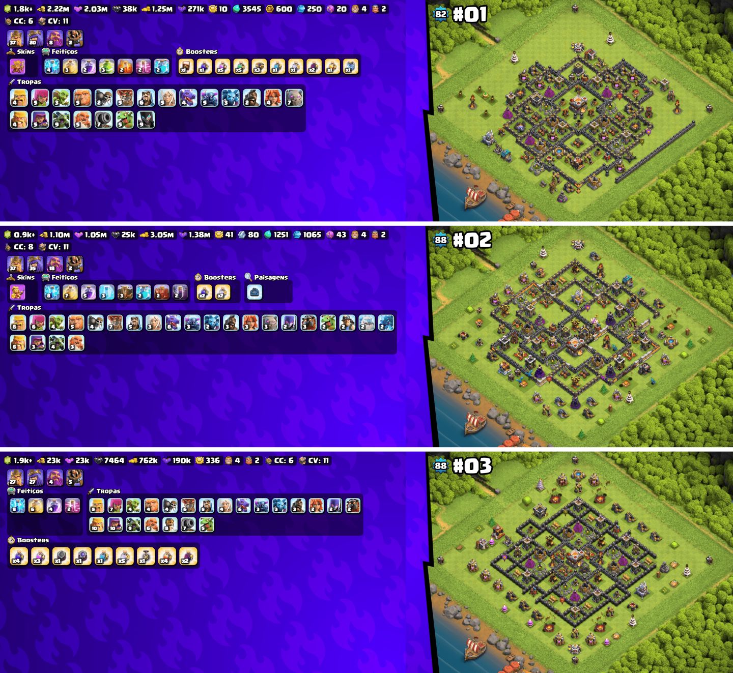 (NOVAS CONTAS) MAIS BARATO!! CONTAS COC CVs RUSHADAS & UPADAS!!!