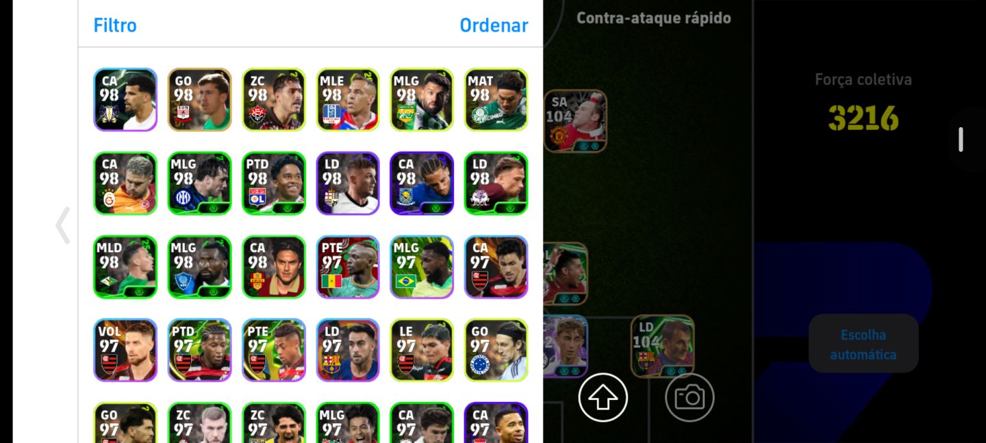 CONTA DE EFOOTBALL MOBILE COM MUITOS JOGADORES!!