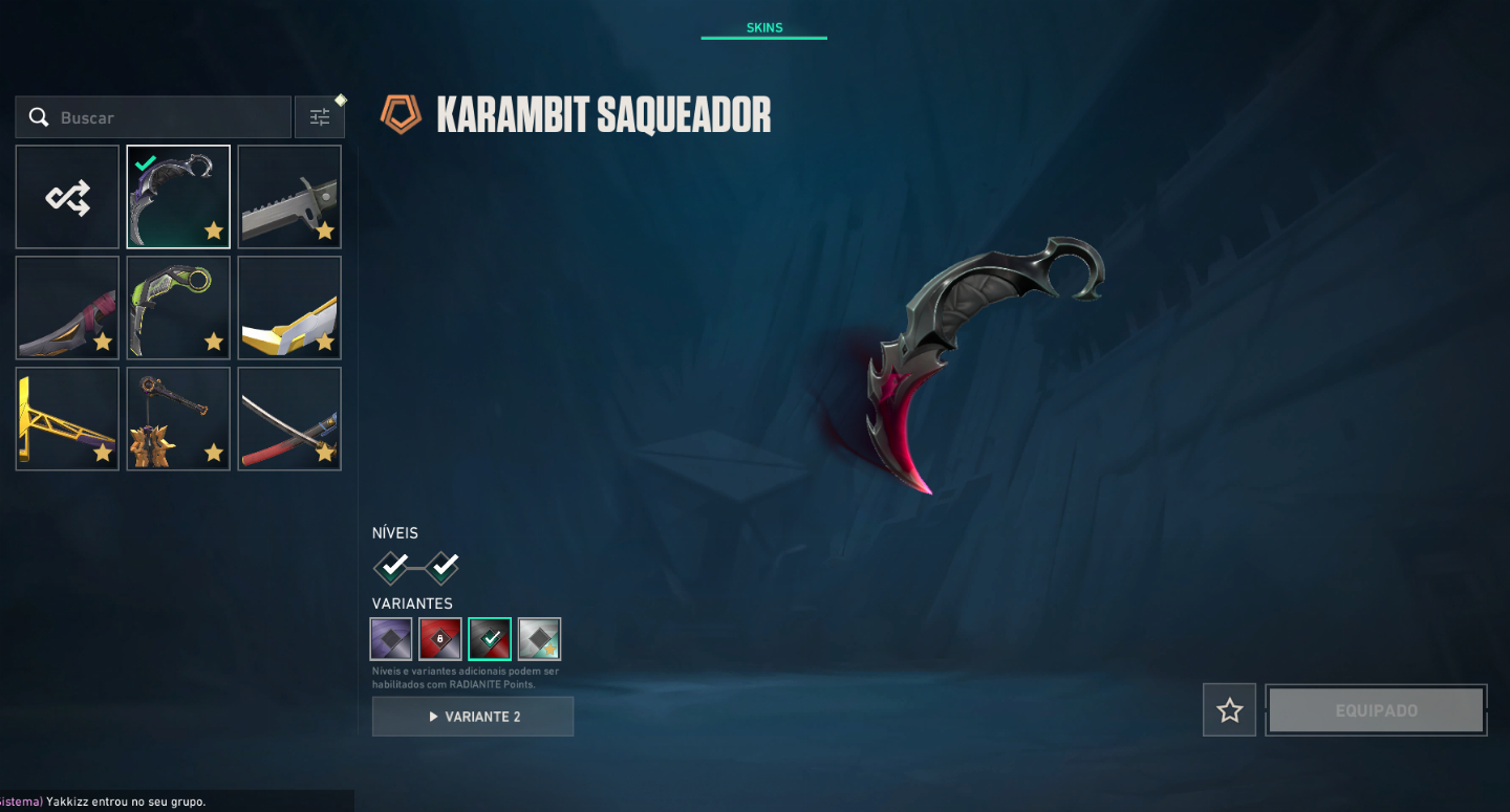 Conta valorant com skins de loja para quase todas as armas, ascendente.