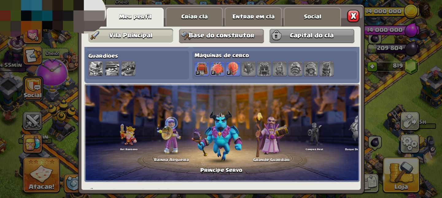 CONTA CLASH OF CLANS CV12 BEM EVOLUÍDA