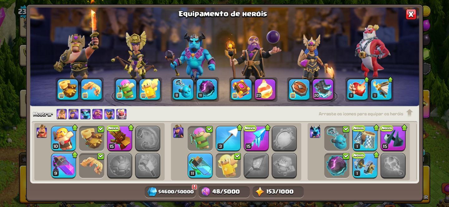 Clash of Clans CV17 | Nível 232 | 6 Construtores | 1.383 Gemas